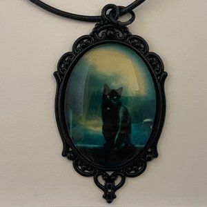 Cat Necklace Gothic Jewelry Halloween Goth Witch Victorian